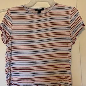 striped lettuce edge baby tee